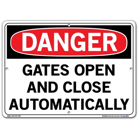 Vestil Aluminum Sign, 10-1/2" H, 14-1/2" W, Aluminum, Rectangle, English, SI-D-62-C-AL-063 SI-D-62-C-AL-063